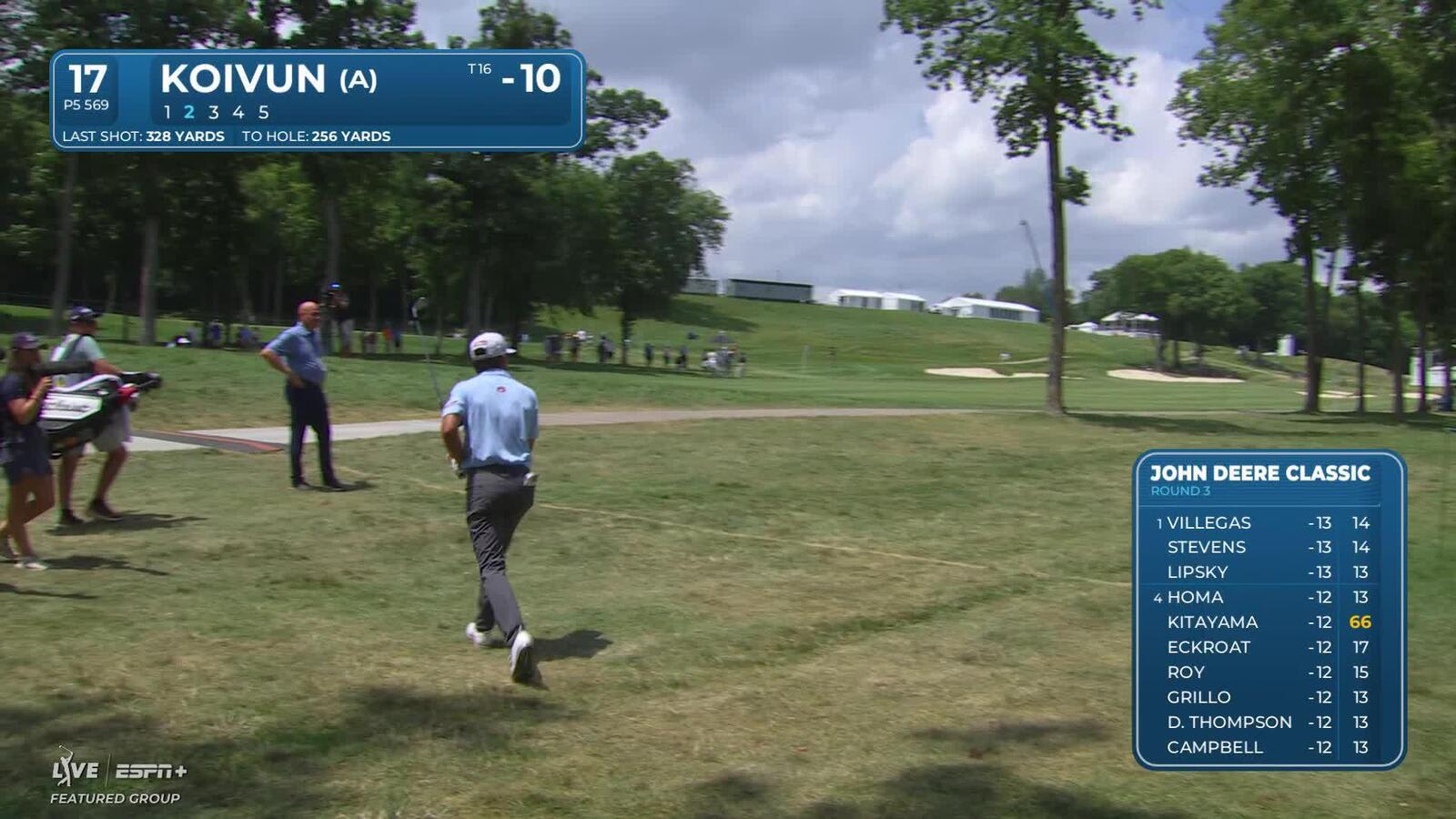 Jackson Koivun pitches it close to set up birdie at John Deere