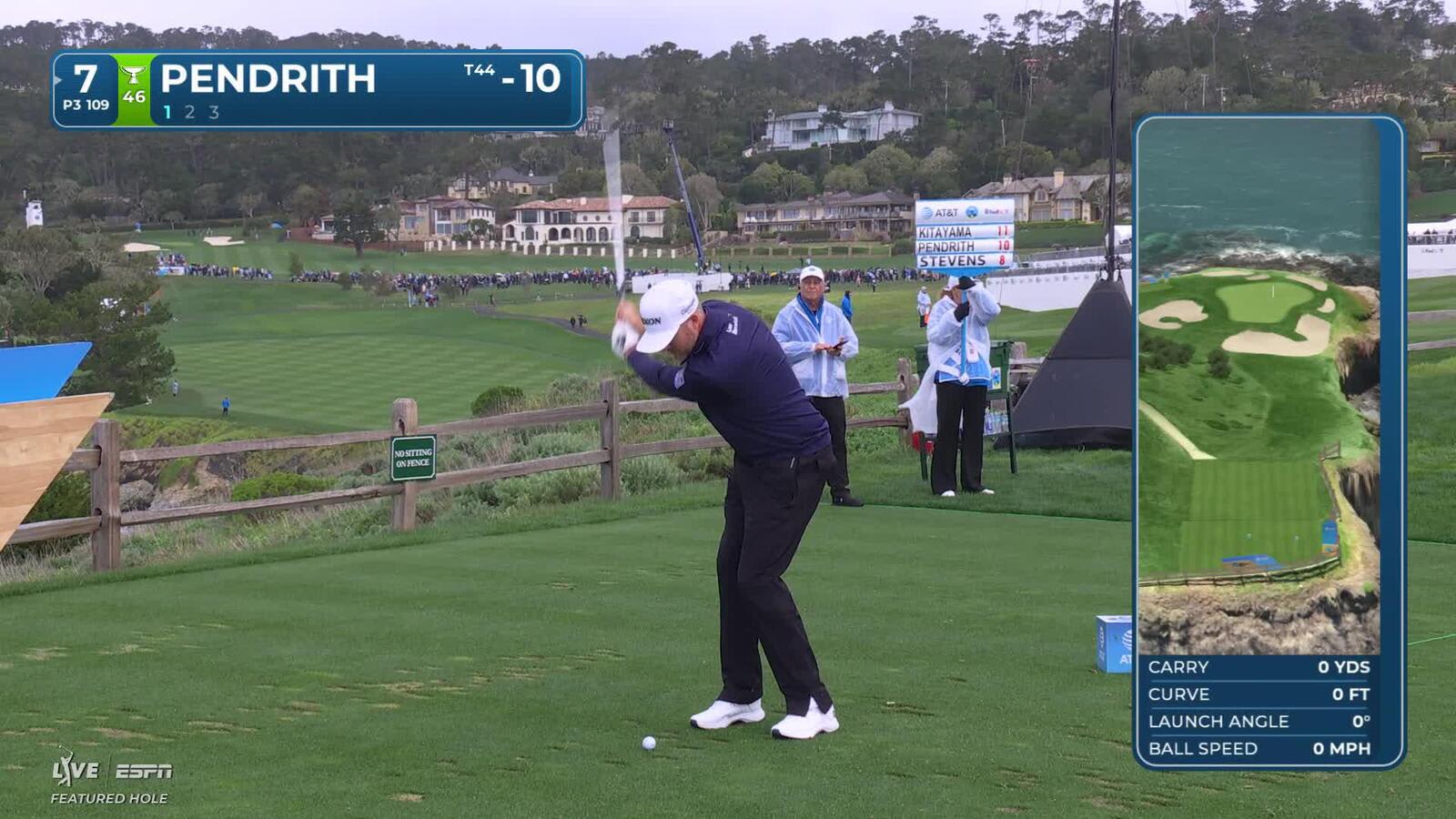 Taylor Pendrith drains 19-foot birdie putt on No. 7 at AT&T Pebble Beach