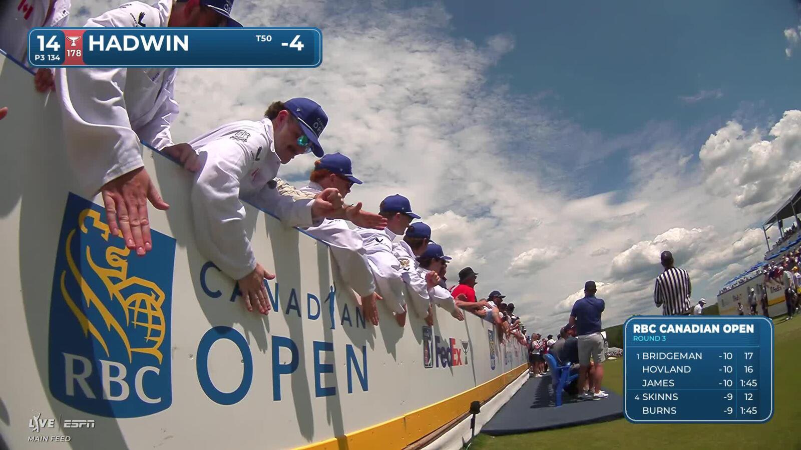 Adam Hadwin hits tee shot to 7 feet, sets up birdie on No. 14 at RBC Canadian