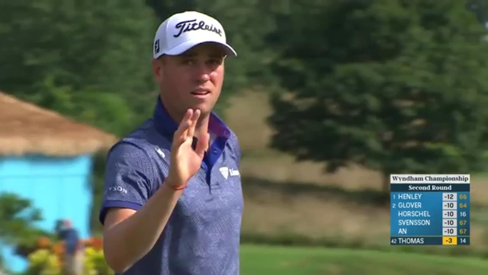 Justin Thomas continues quality play with birdie on No. 15 at Wyndham
