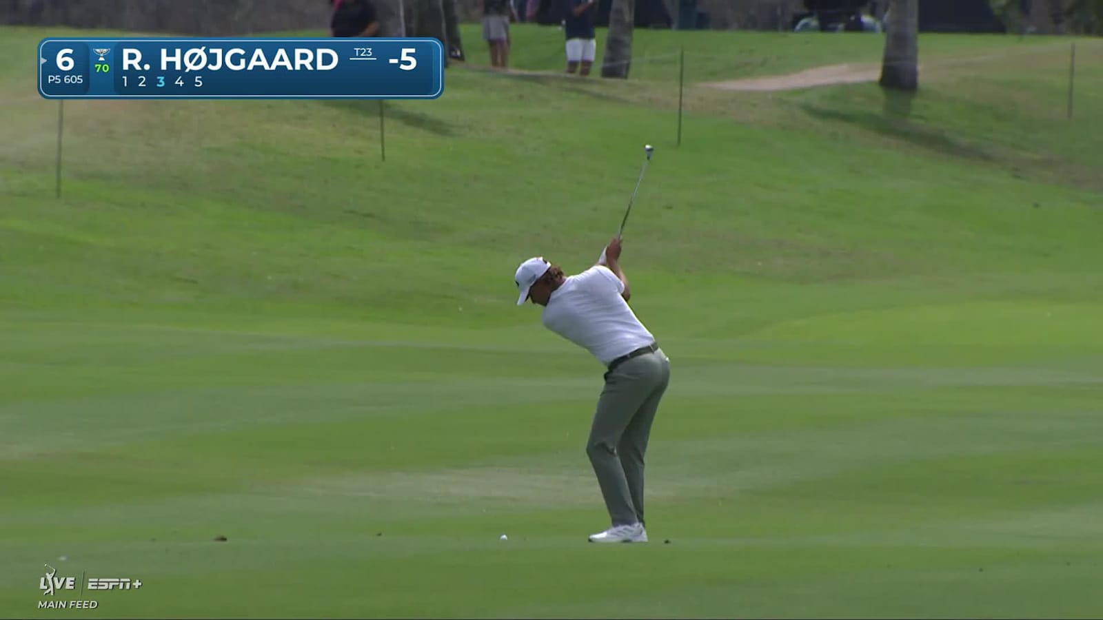 Rasmus Højgaard navigates No. 6 for birdie at Mexico Open