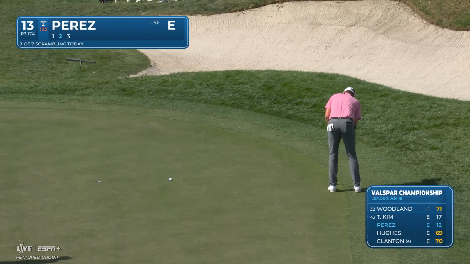 Victor Perez holes 12-foot birdie at Valspar