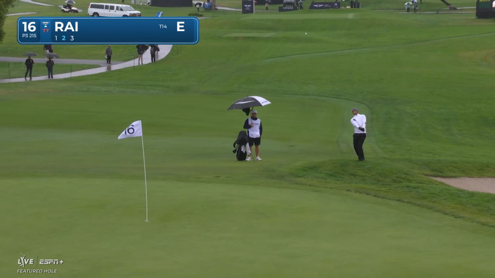 Aaron Rai chips in for birdie at Genesis