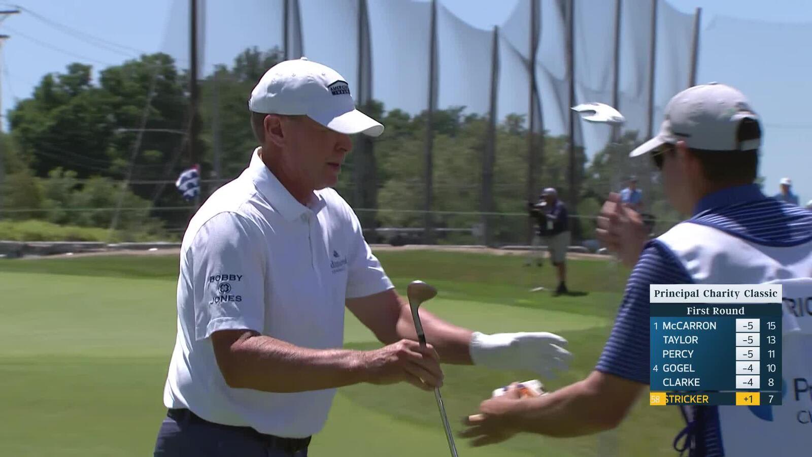 Steve Stricker makes birdie on No. 8 at Principal Charity Classic