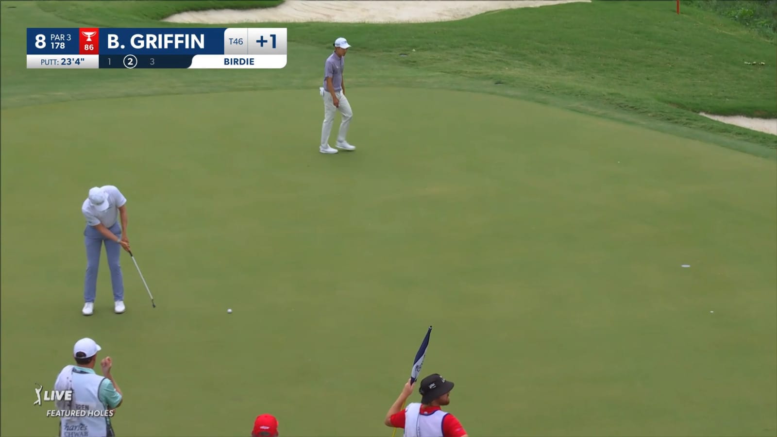 Ben Griffin drips in 23-footer for birdie at Charles Schwab