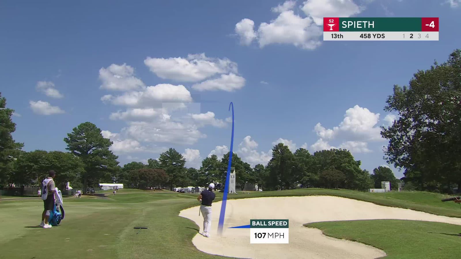 Jordan Spieth sinks 29-foot birdie putt on No. 13 at FedEx St. Jude
