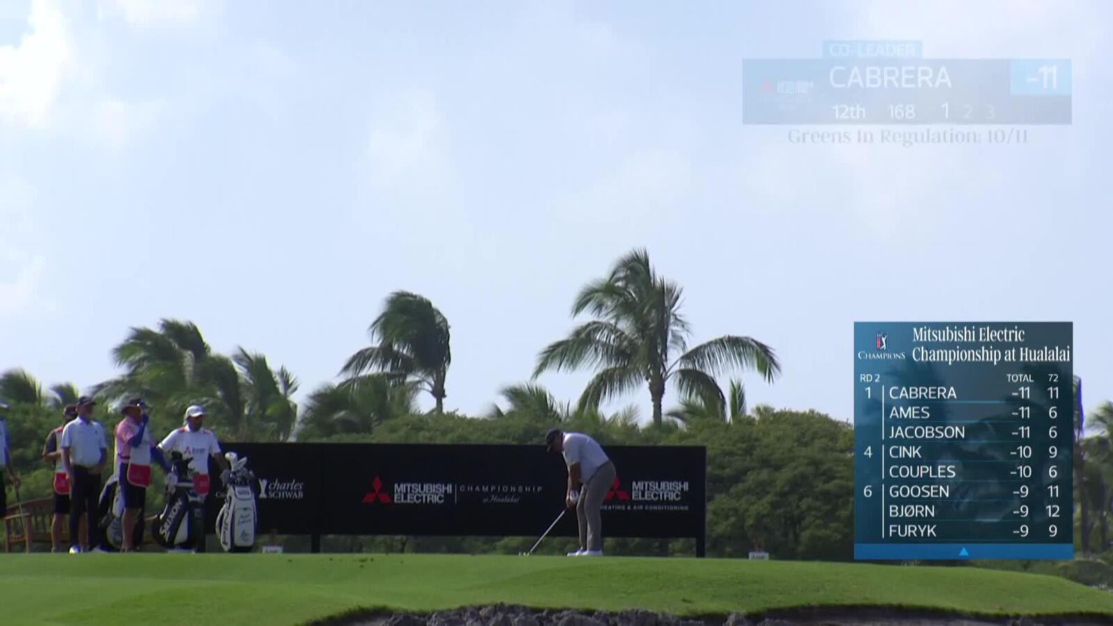 Ángel Cabrera makes birdie on No. 12 at Mitsubishi Electric Championship at Hualalai