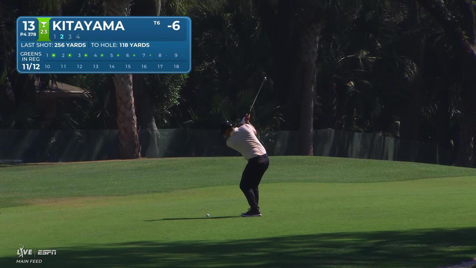 Kurt Kitayama gets up-and-down from 118 yards for birdie on No. 13 at RBC Heritage
