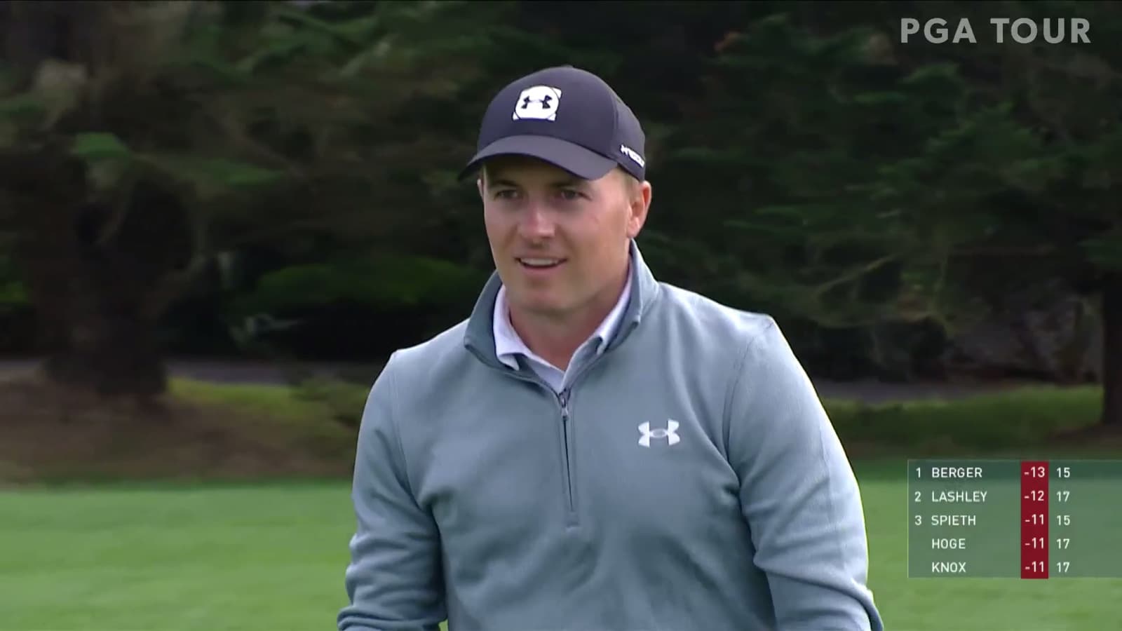 Jordan Spieth holes approach for eagle at AT&T Pebble Beach