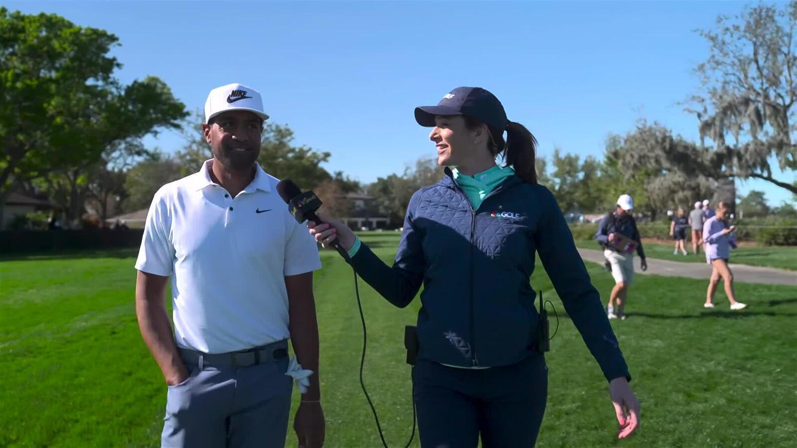 Tony Finau’s walk-and-talk interview during Round 1 of Arnold Palmer Invitational