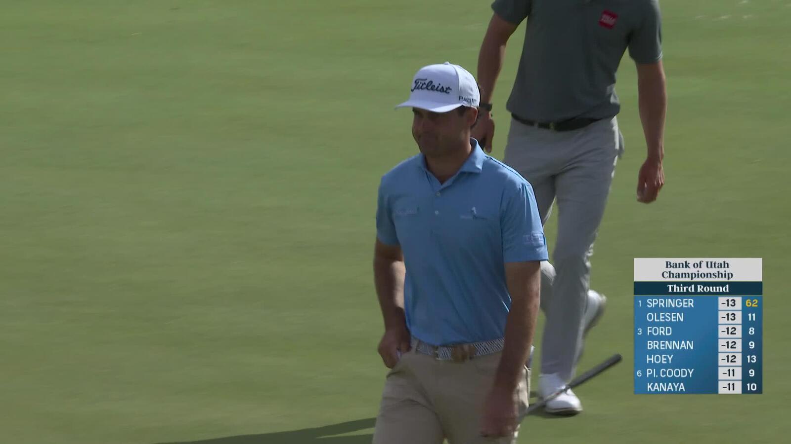 Jackson Suber sinks 8-foot birdie putt on No. 9 at Bank of Utah