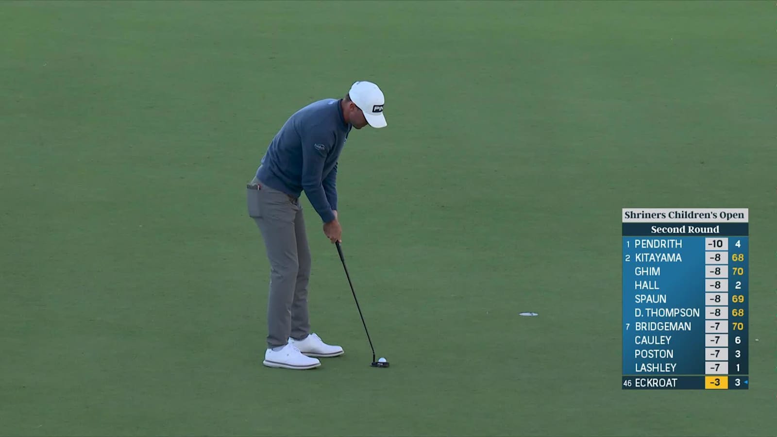 Austin Eckroat holes birdie putt at Shriners Children's Open