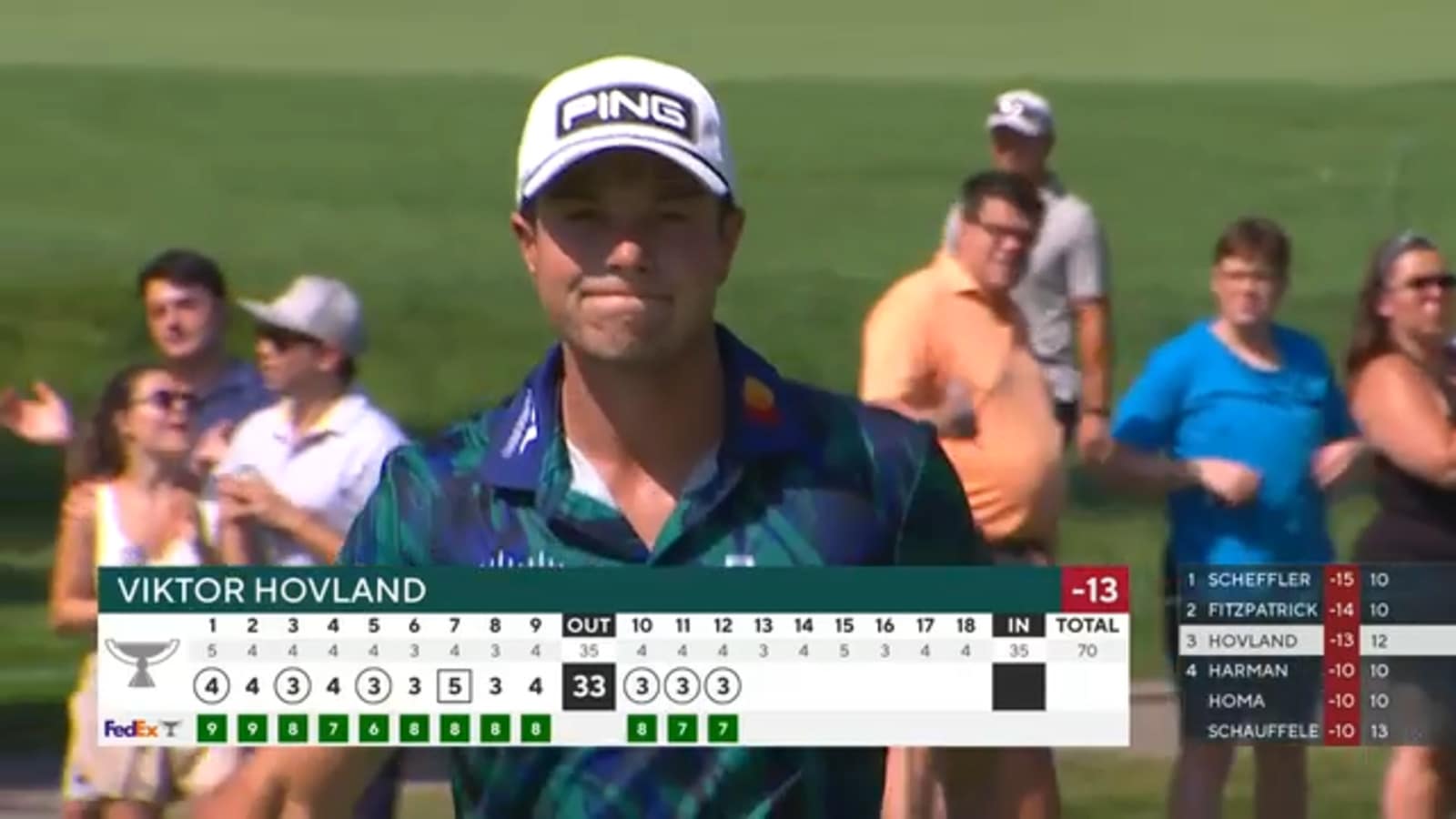 Viktor Hovland cards third-straight birdie on No. 12 at BMW Championship