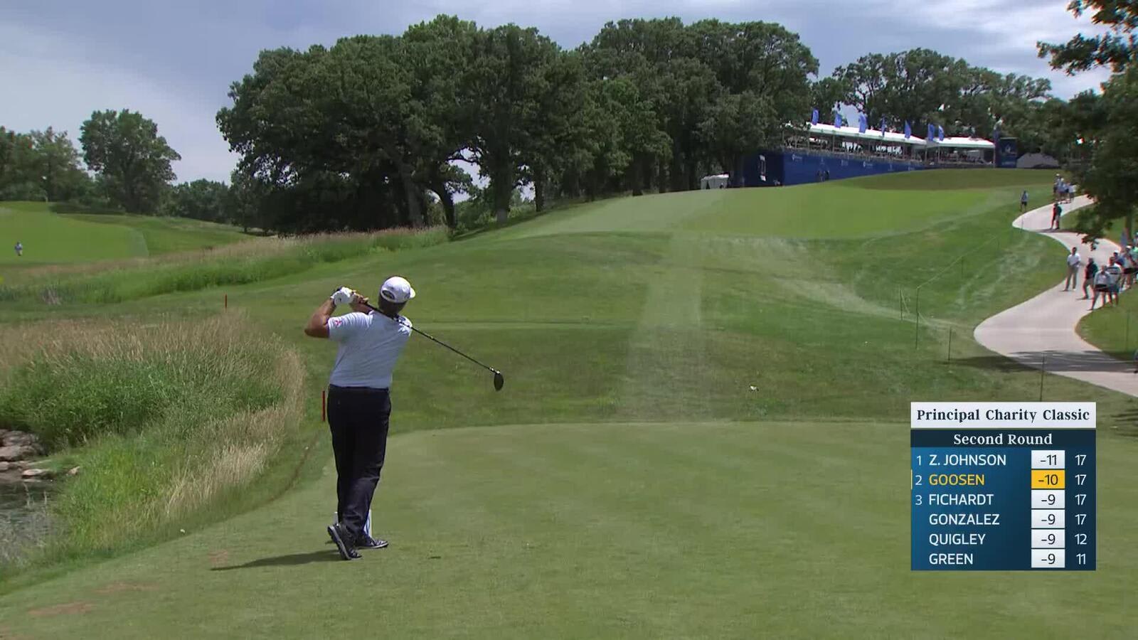 Retief Goosen makes birdie on No. 18 at Principal Charity Classic