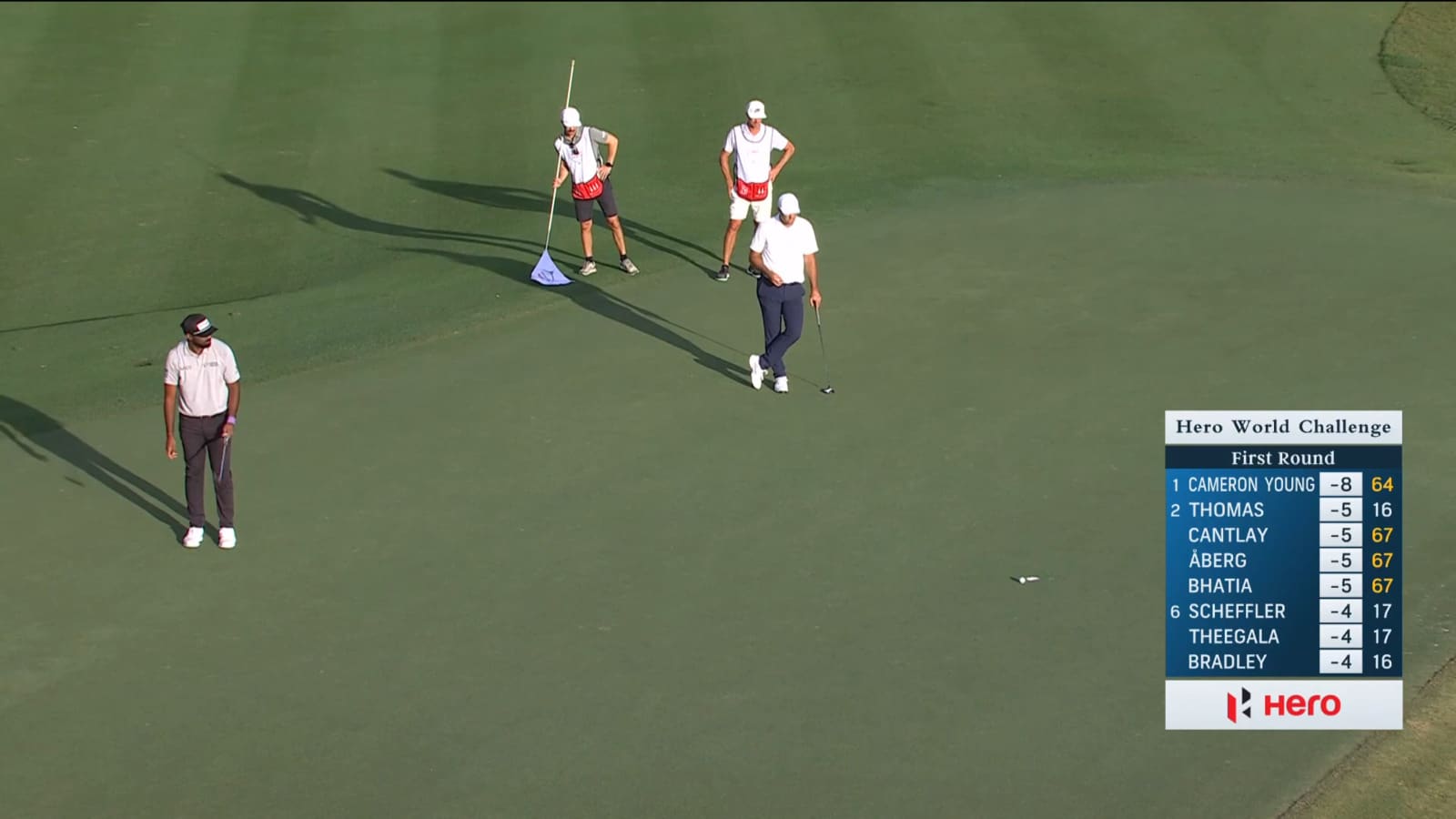 Sahith Theegala barely curls in 21-foot birdie putt at Hero World Challenge