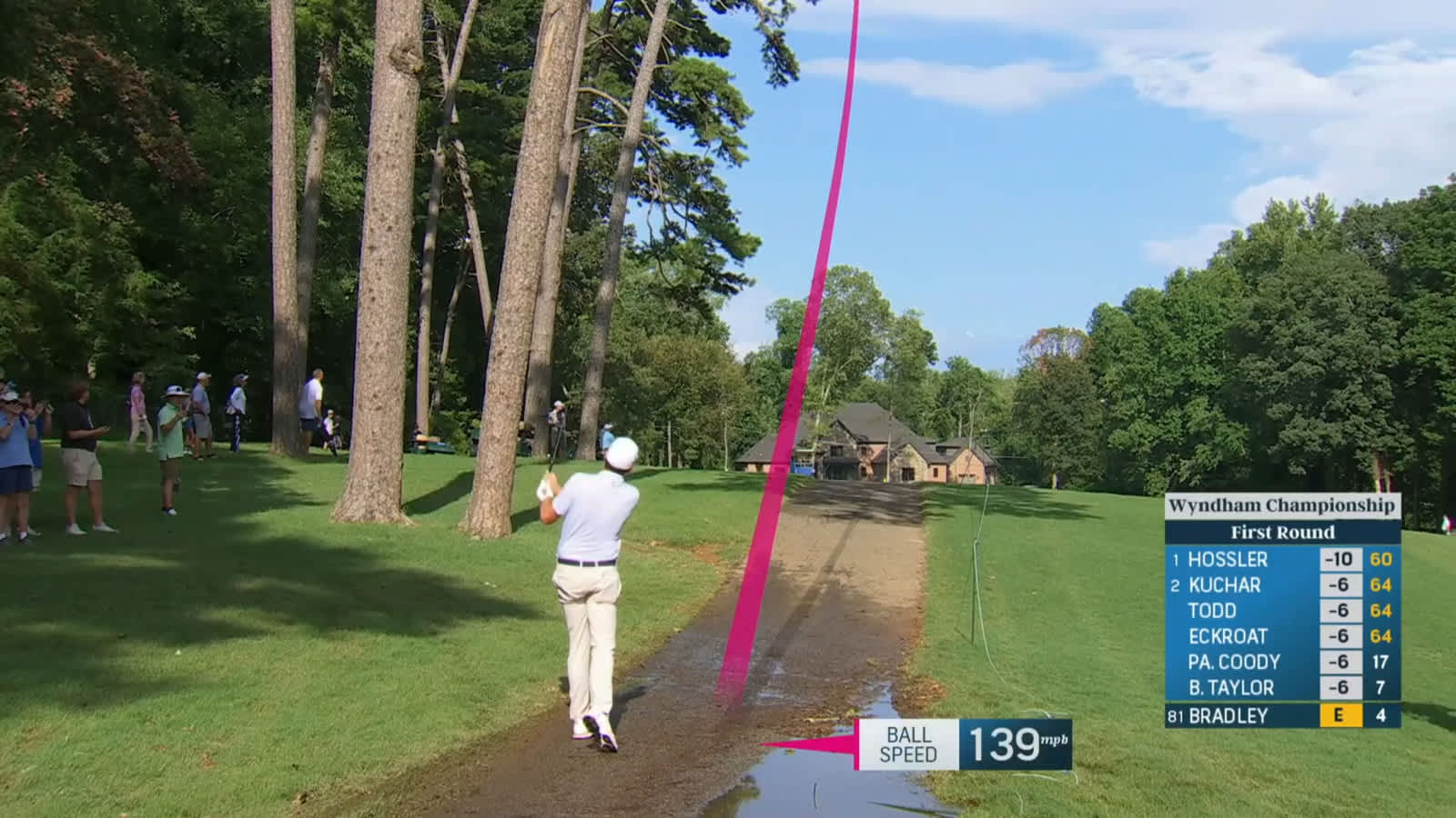 Keegan Bradley converts birdie on No. 5 at Wyndham