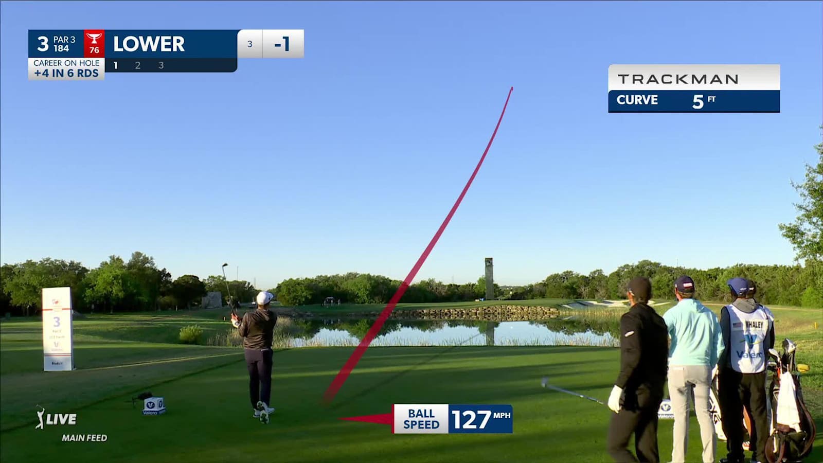 Justin Lower hits nice tee shot and birdies at Valero