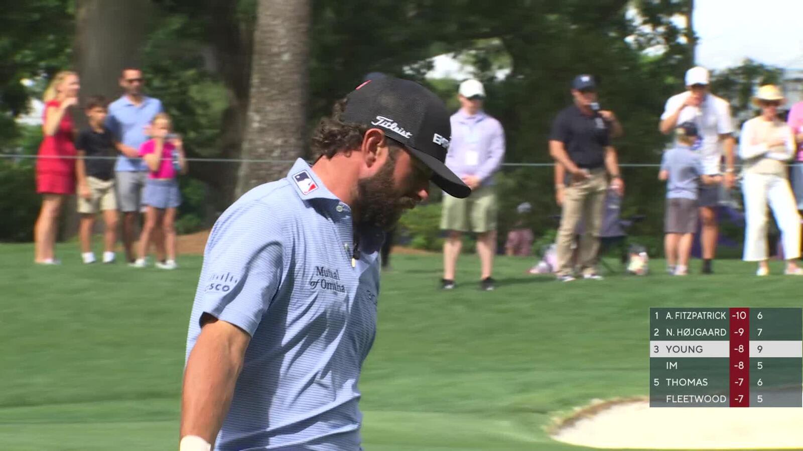 Cameron Young drains 12-foot putt for birdie on No. 10 at Truist Championship
