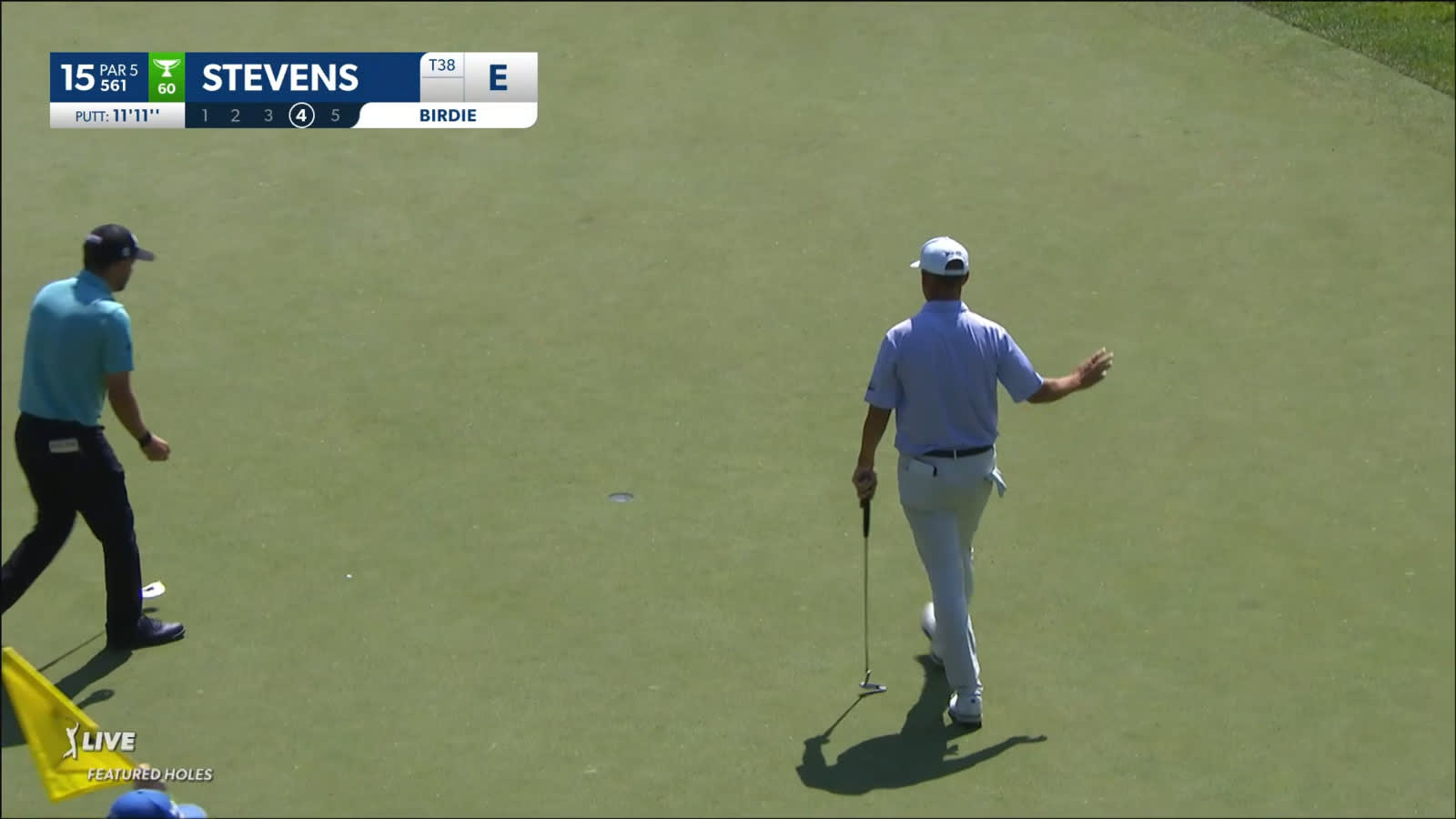 Sam Stevens gets up-and-down from greenside rough at the Memorial