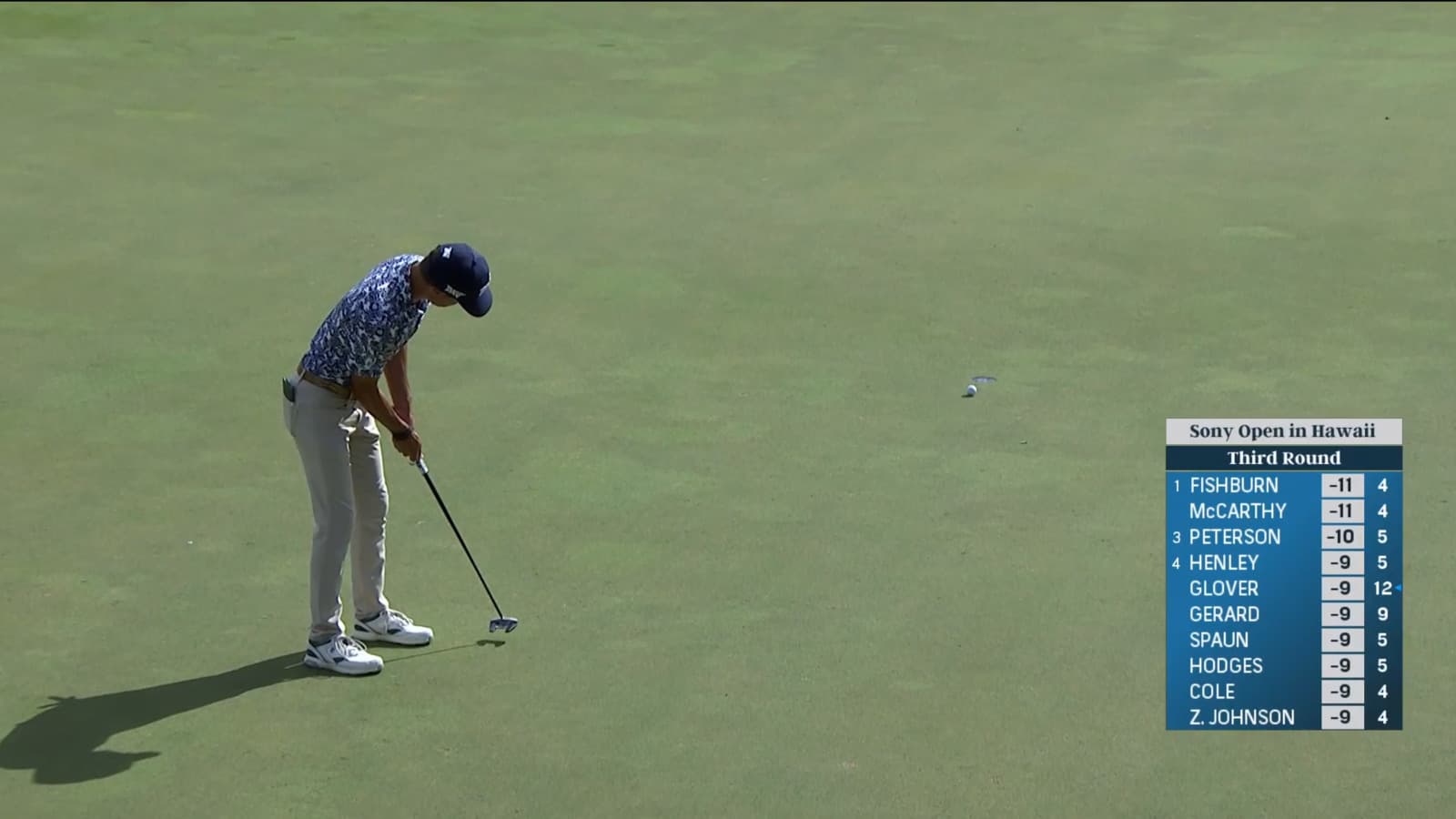 Eric Cole drains birdie putt at Sony Open
