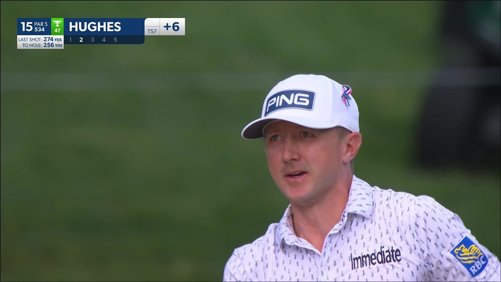 Mackenzie Hughes makes birdie on No. 15 at the Memorial