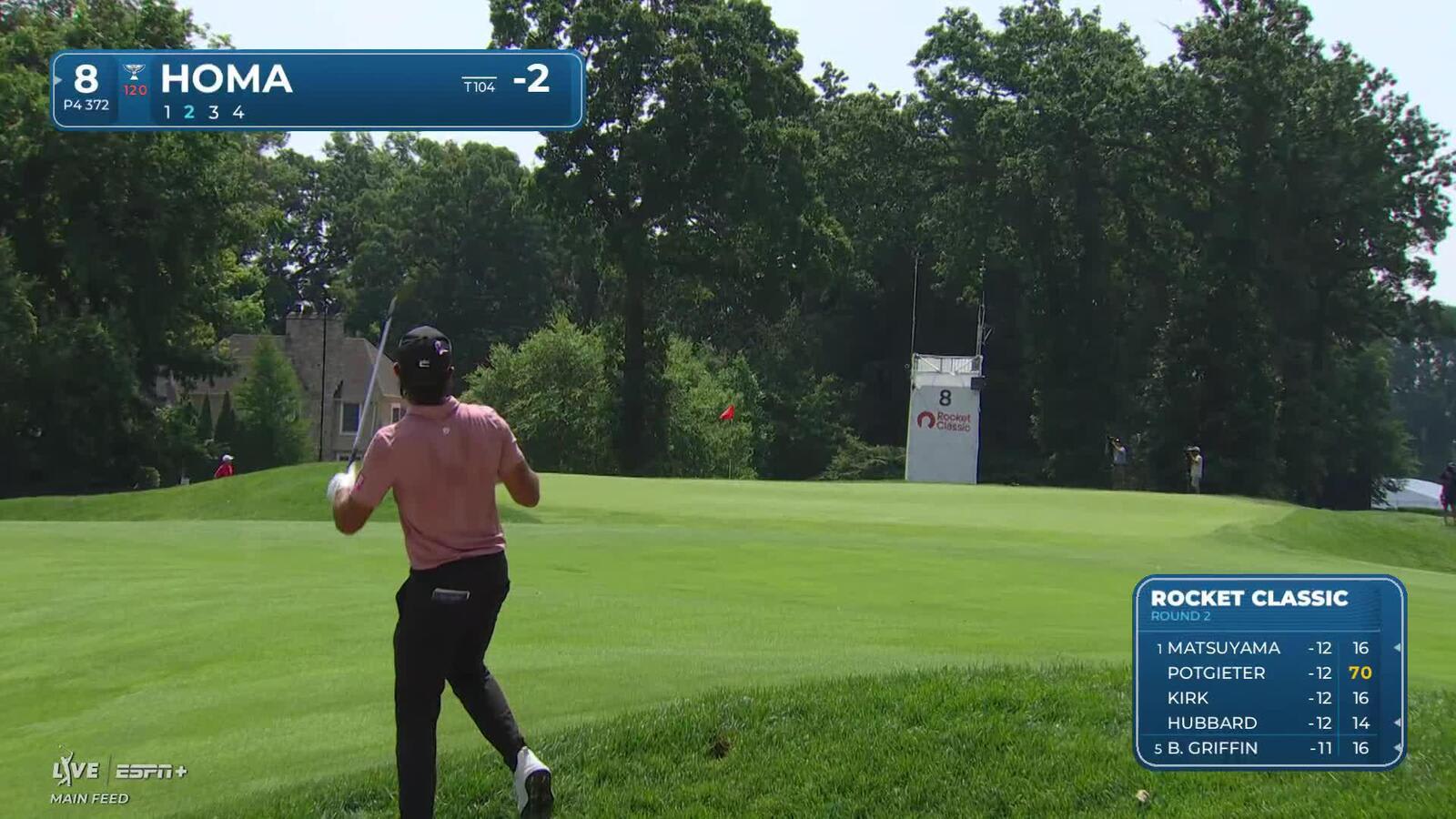 Max Homa looks to make last-minute push inside cut line with birdie at Rocket Classic