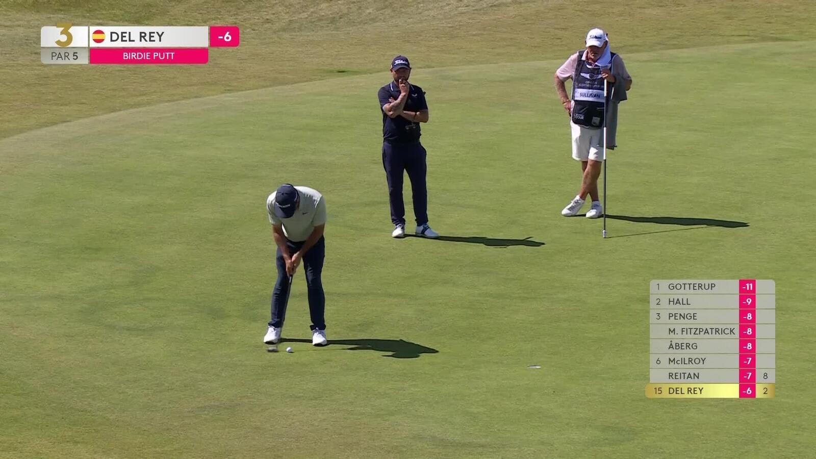Alejandro Del Rey makes birdie on No. 3 at Genesis Scottish Open