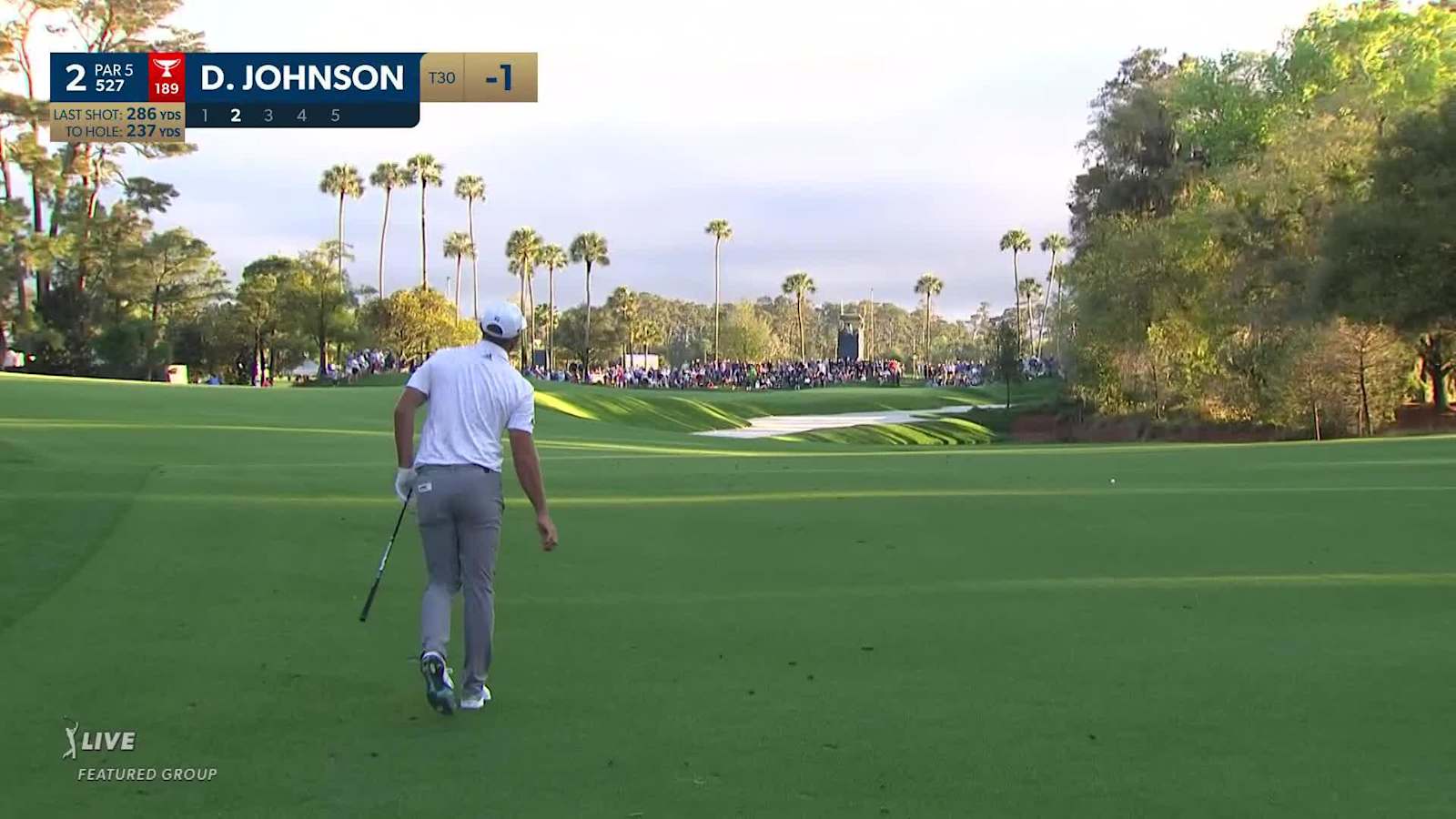 Dustin Johnson's fairway wood sets up birdie at THE PLAYERS