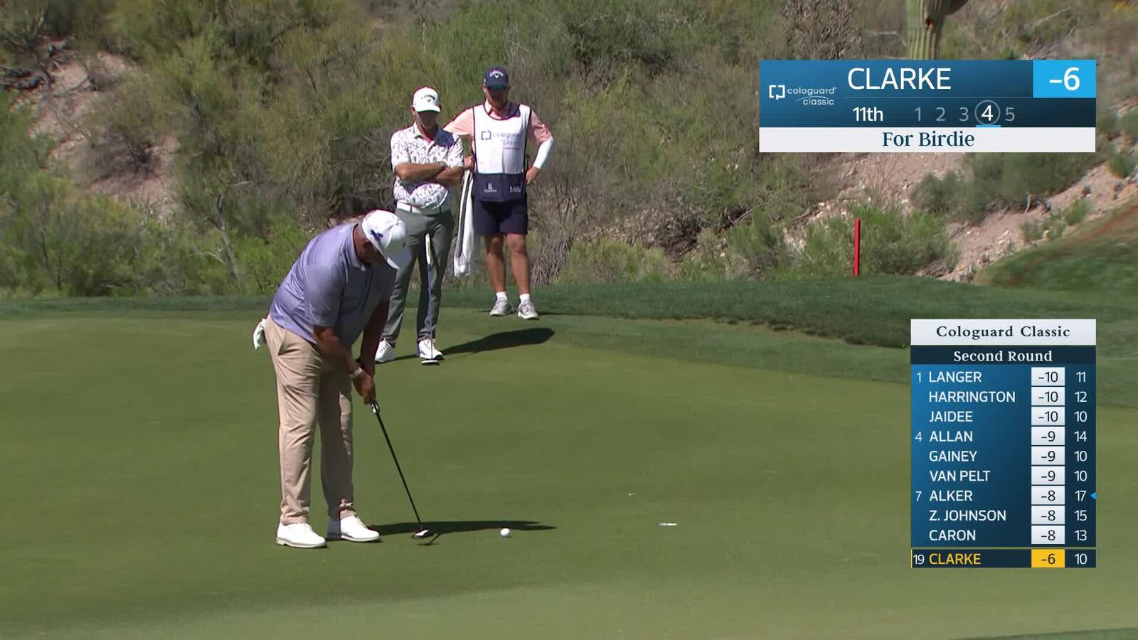 Darren Clarke makes birdie on No. 11 at Cologuard Classic