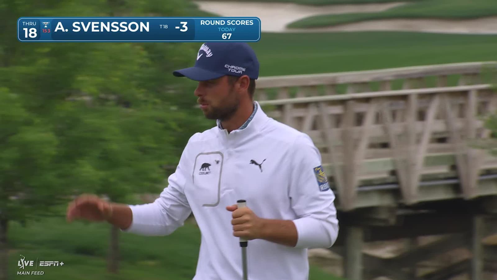 Adam Svensson makes birdie on No. 18 at THE CJ CUP