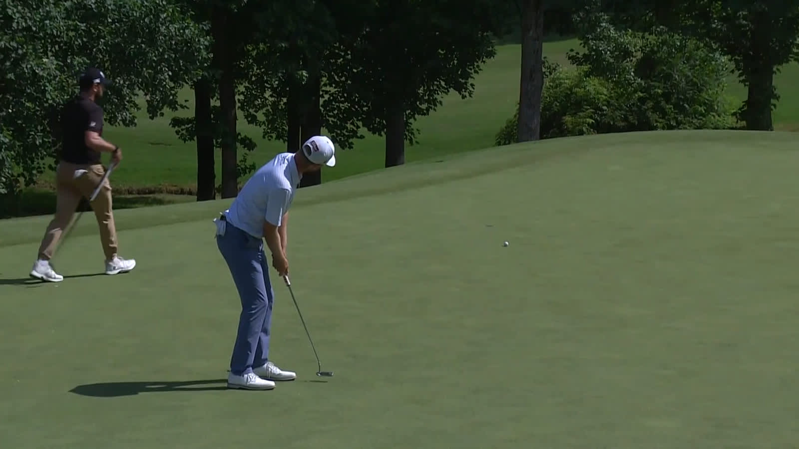 Ryan Gerard sinks 27-footer for birdie at BMW Charity Pro-Am