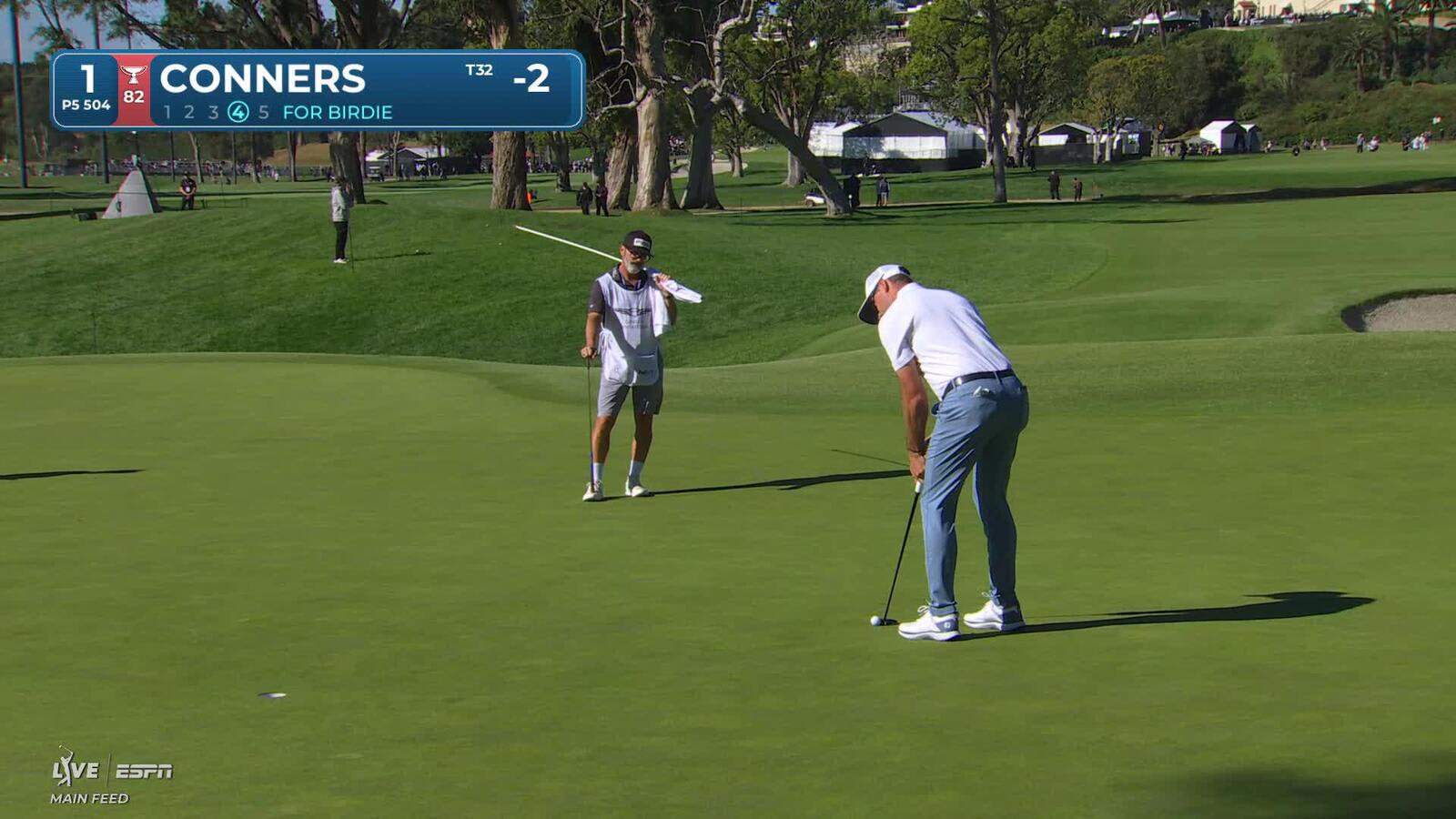 Corey Conners sinks 9-foot birdie putt on No. 1 at The Genesis