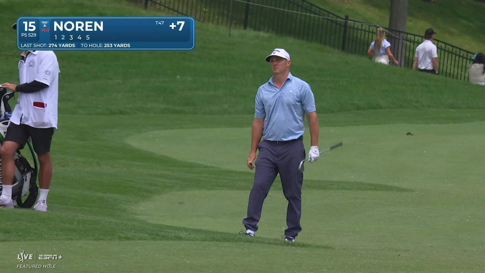 Alex Noren makes birdie on No. 15 at the Memorial