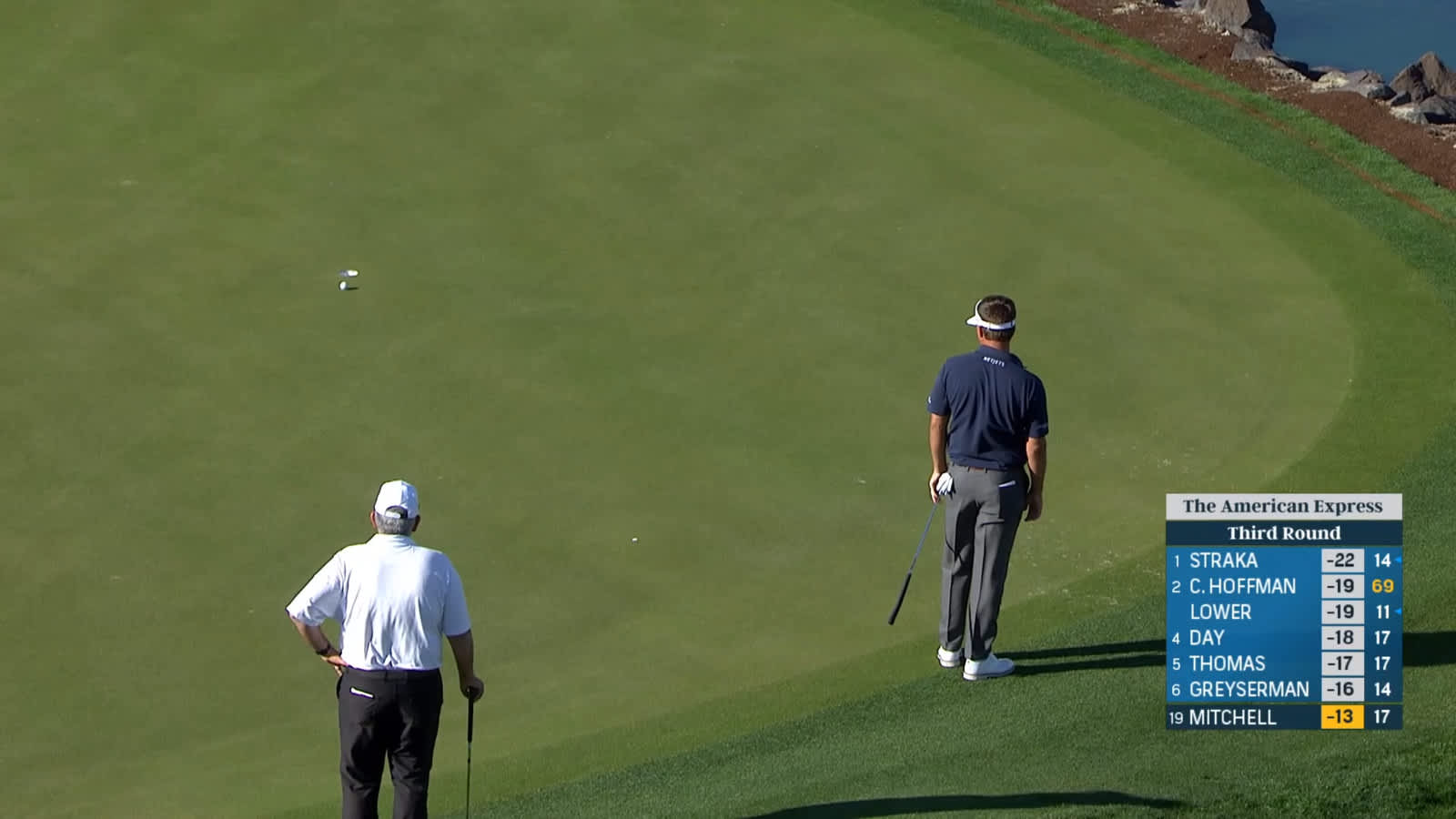 Keith Mitchell sneaks in 24-foot birdie putt to finish round at The American Express