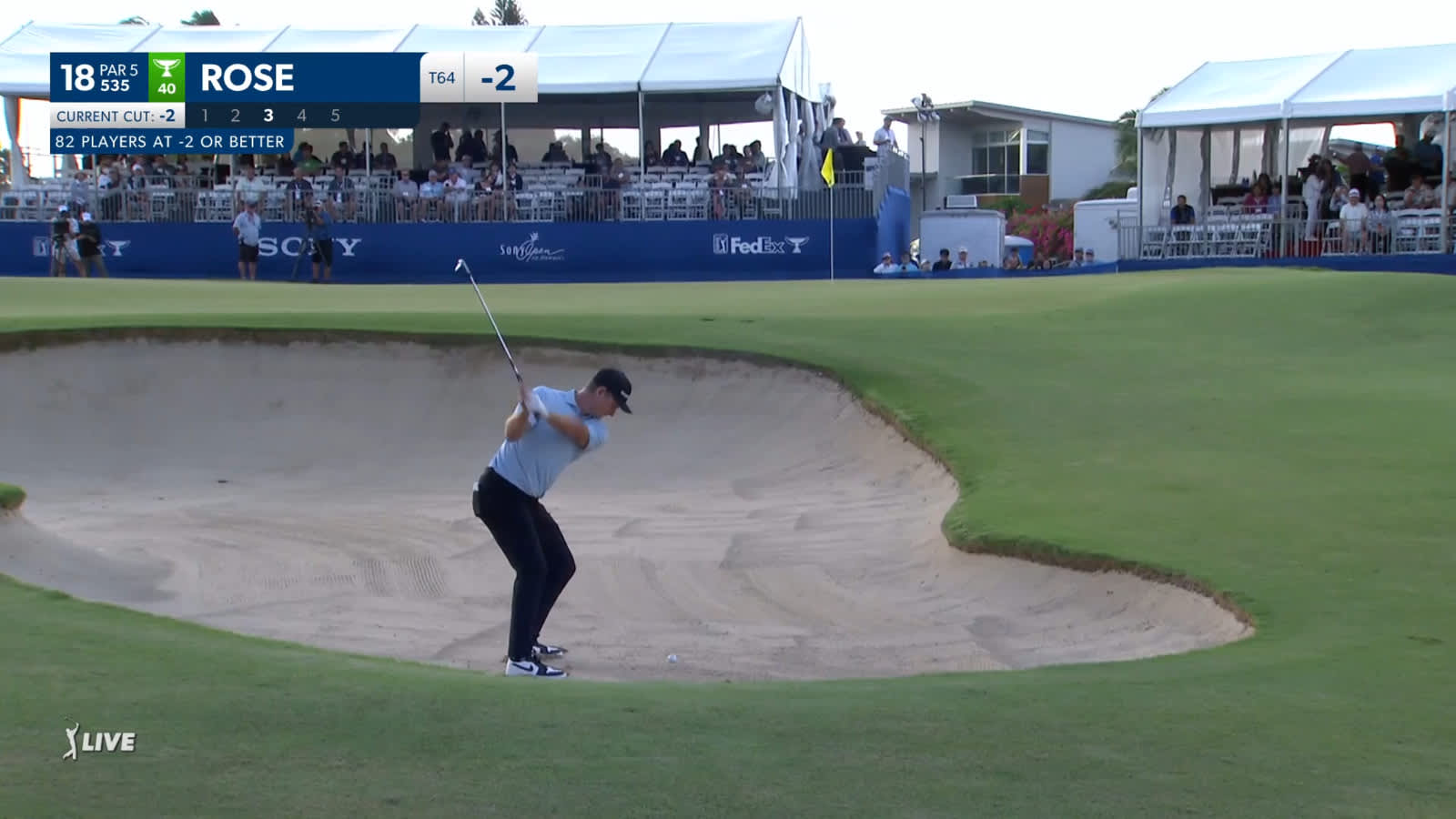 Justin Rose gets up-and-down from greenside bunker at Sony Open