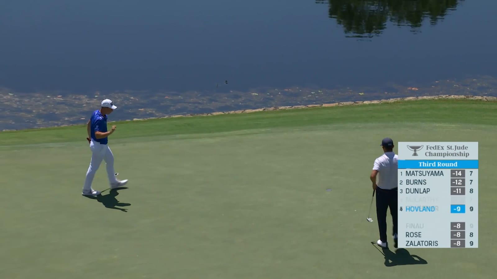 Viktor Hovland sends in 16-footer for birdie at FedEx St. Jude