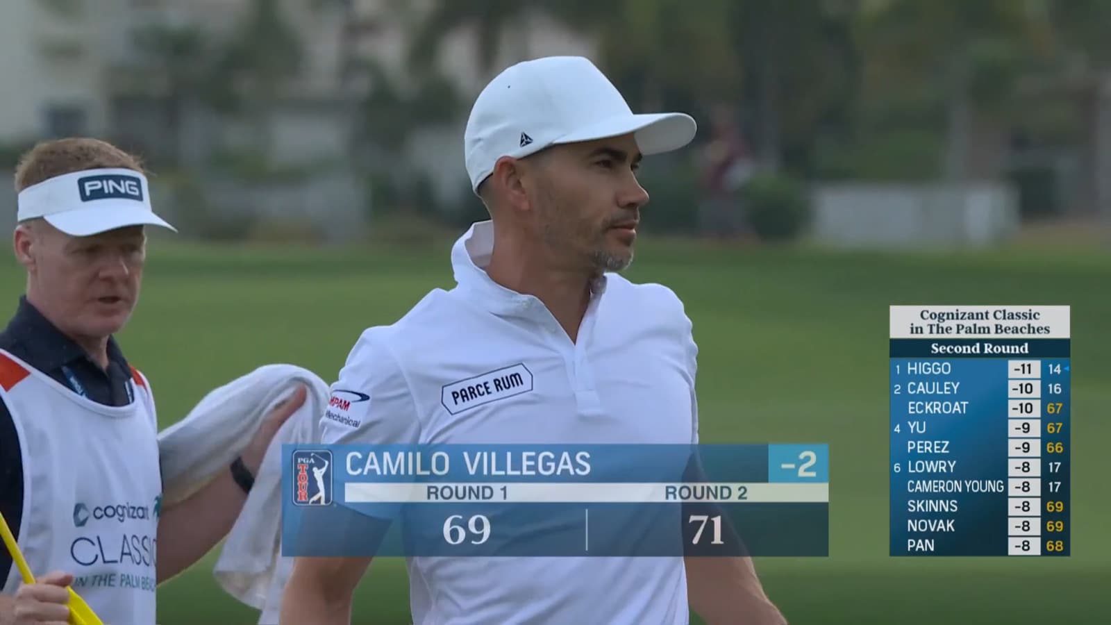 Camilo Villegas nearly eagles his final hole of the day at Cognizant Classic