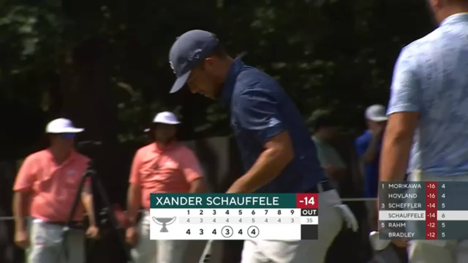 Xander Schauffele reaches in two leading to eagle at TOUR Championship