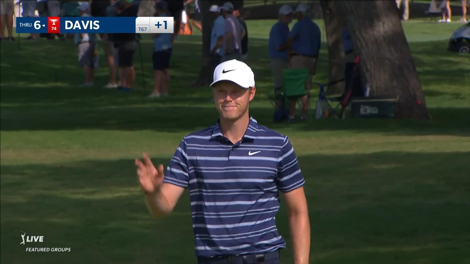 Cam Davis holes 42-footer for birdie at Charles Schwab