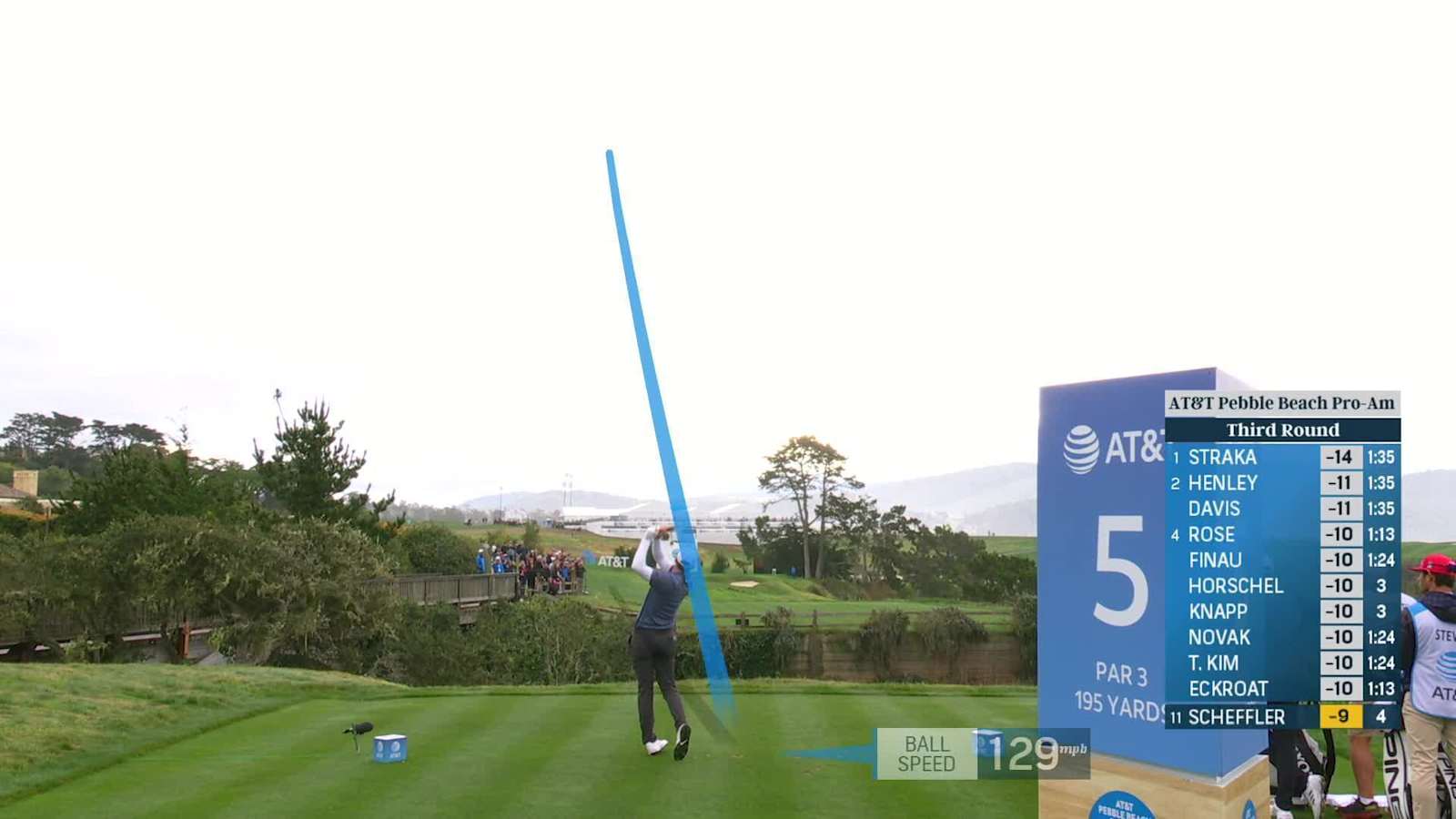 Scottie Scheffler's tight tee shot leads to birdie at AT&T Pebble Beach
