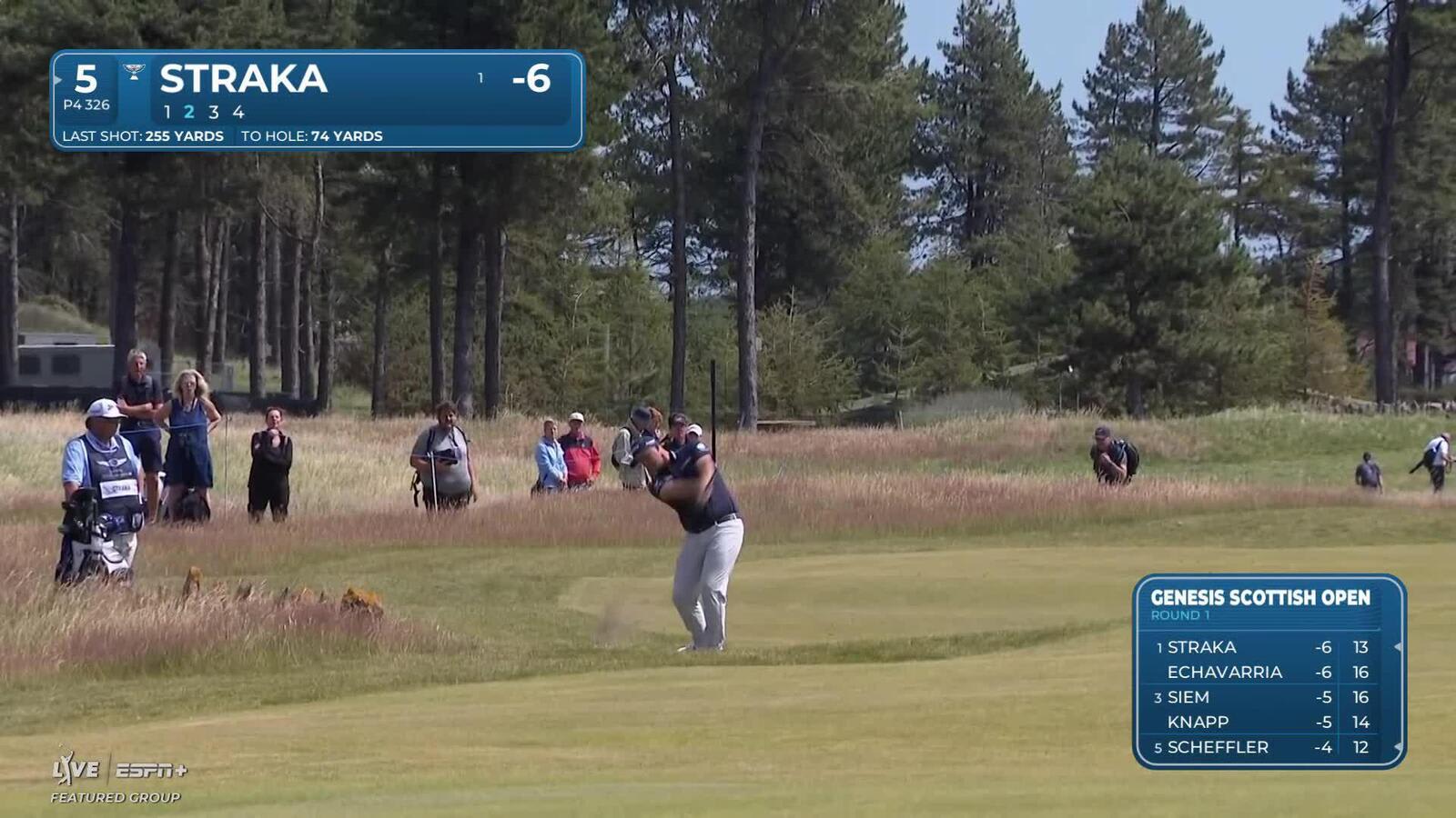 Sepp Straka makes birdie on No. 5 at Genesis Scottish Open