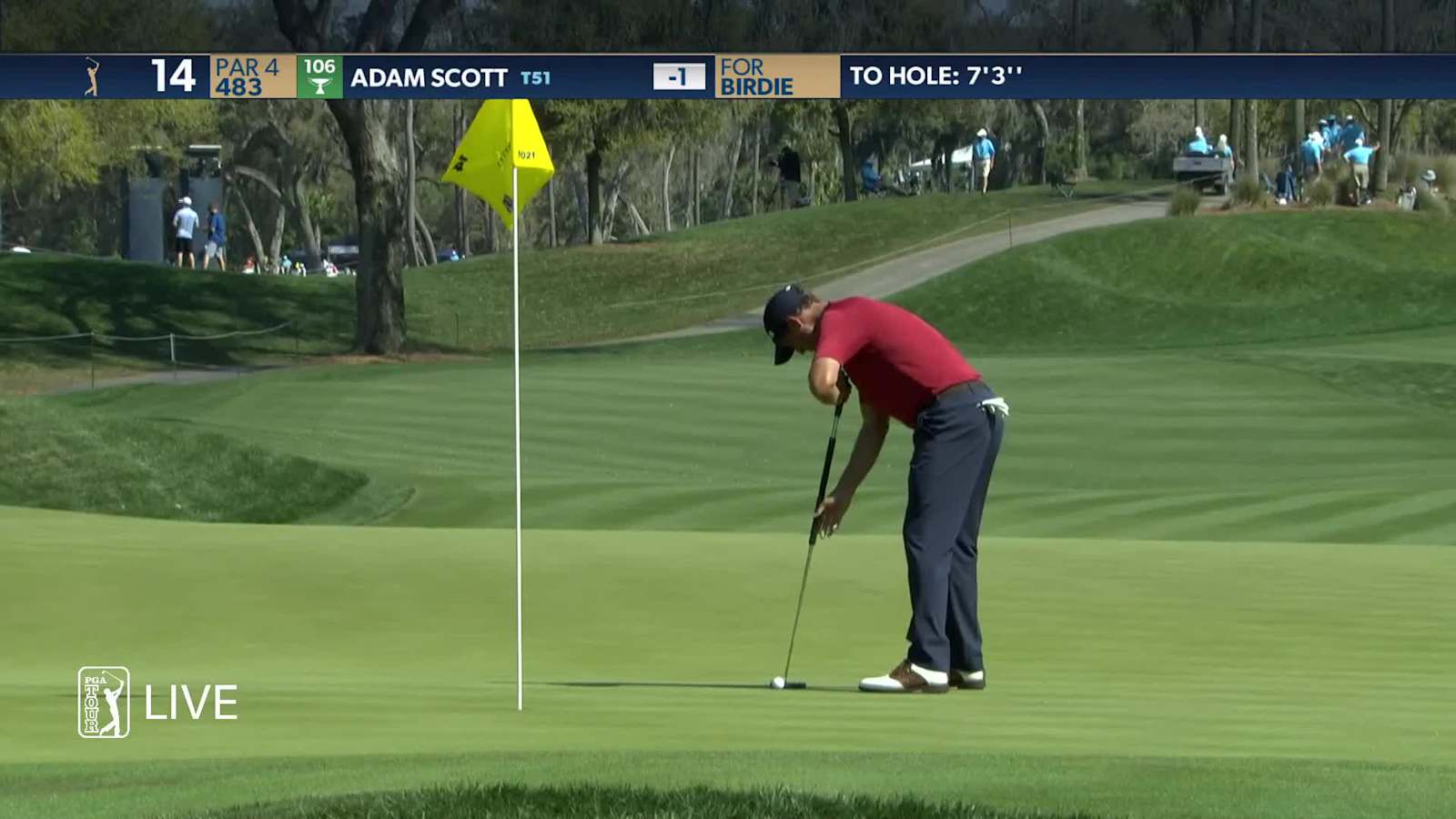Adam Scott makes short birdie putt at THE PLAYERS