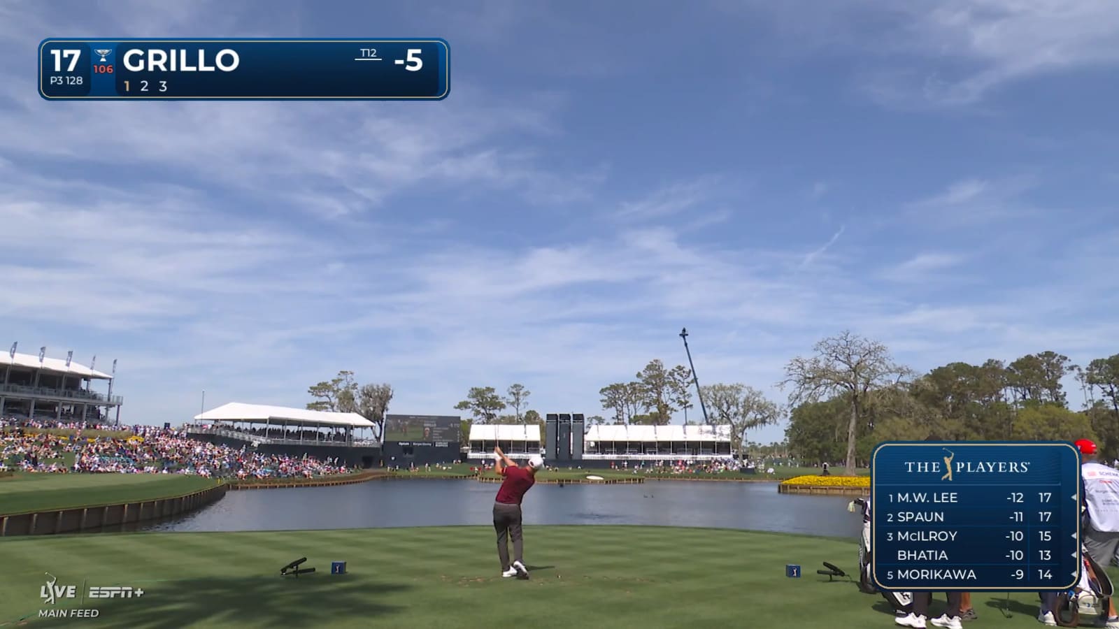 Emiliano Grillo's tight tee shot sets up birdie at THE PLAYERS