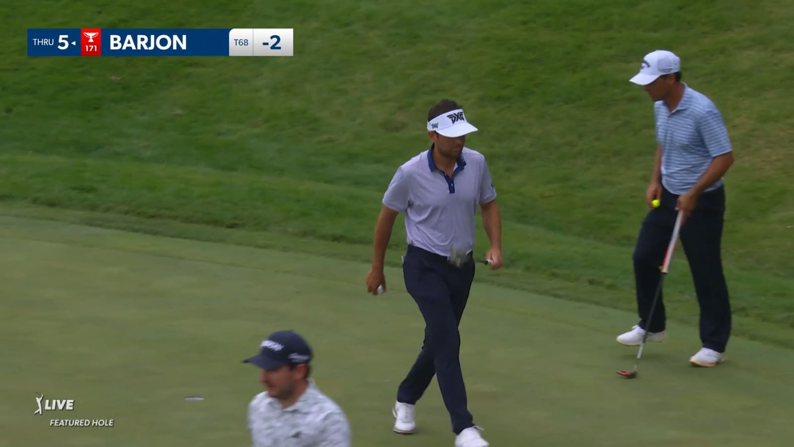 Paul Barjon holes a 20-foot birdie putt at John Deere