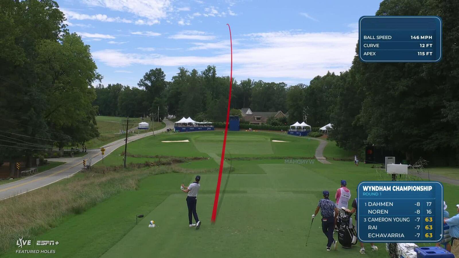 Sam Ryder makes birdie on No. 12 at Wyndham