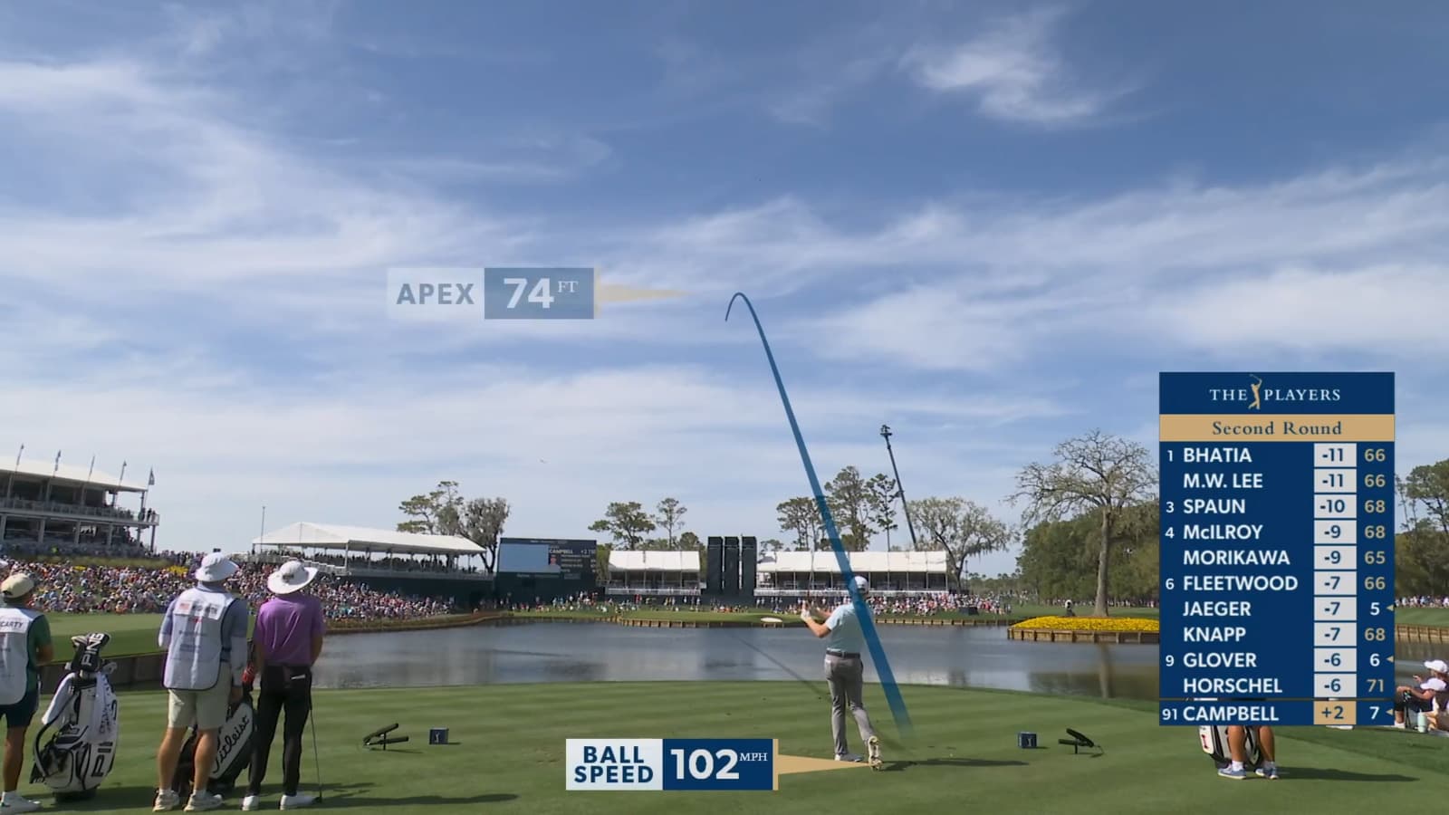 Brian Campbell fantastic tee shot leads to birdie at THE PLAYERS