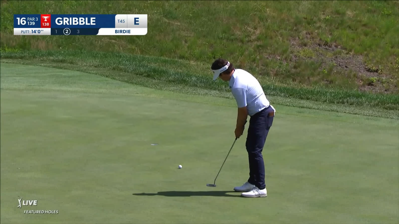 Cody Gribble drains 14-foot birdie at John Deere