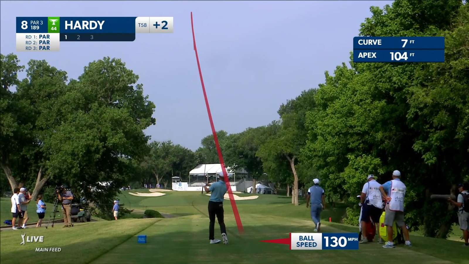 Nick Hardy nearly holes out at Charles Schwab