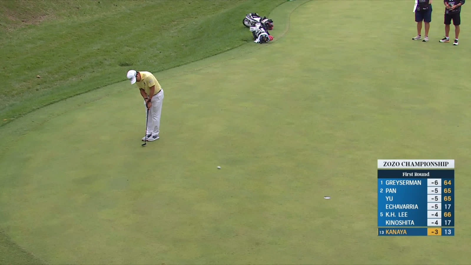 Takumi Kanaya rolls in putt for birdie at ZOZO CHAMPIONSHIP