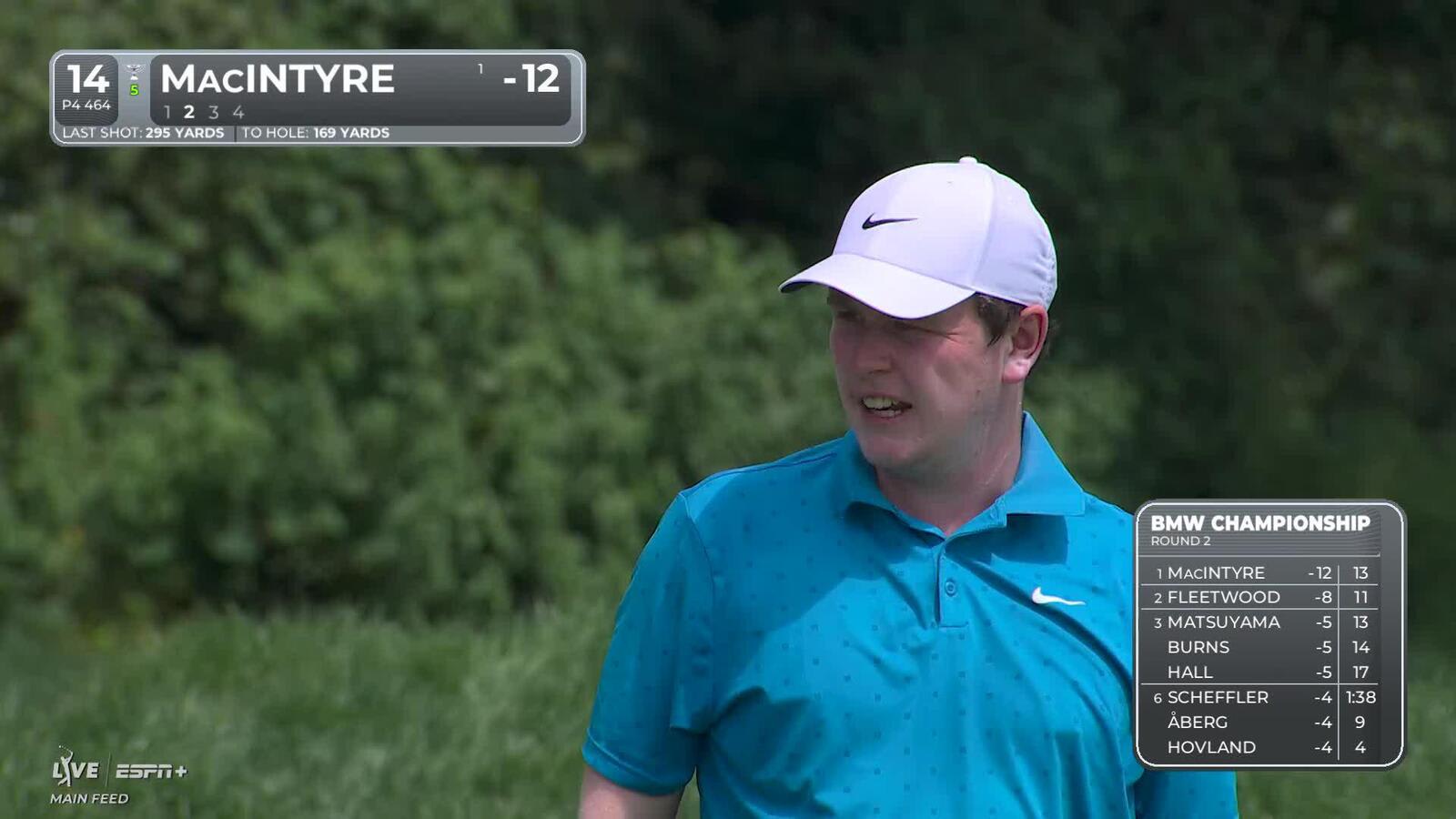 Robert MacIntyre sinks another long roll for birdie at BMW Championship